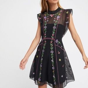 Free People Riviera Embroidered Mini Dress